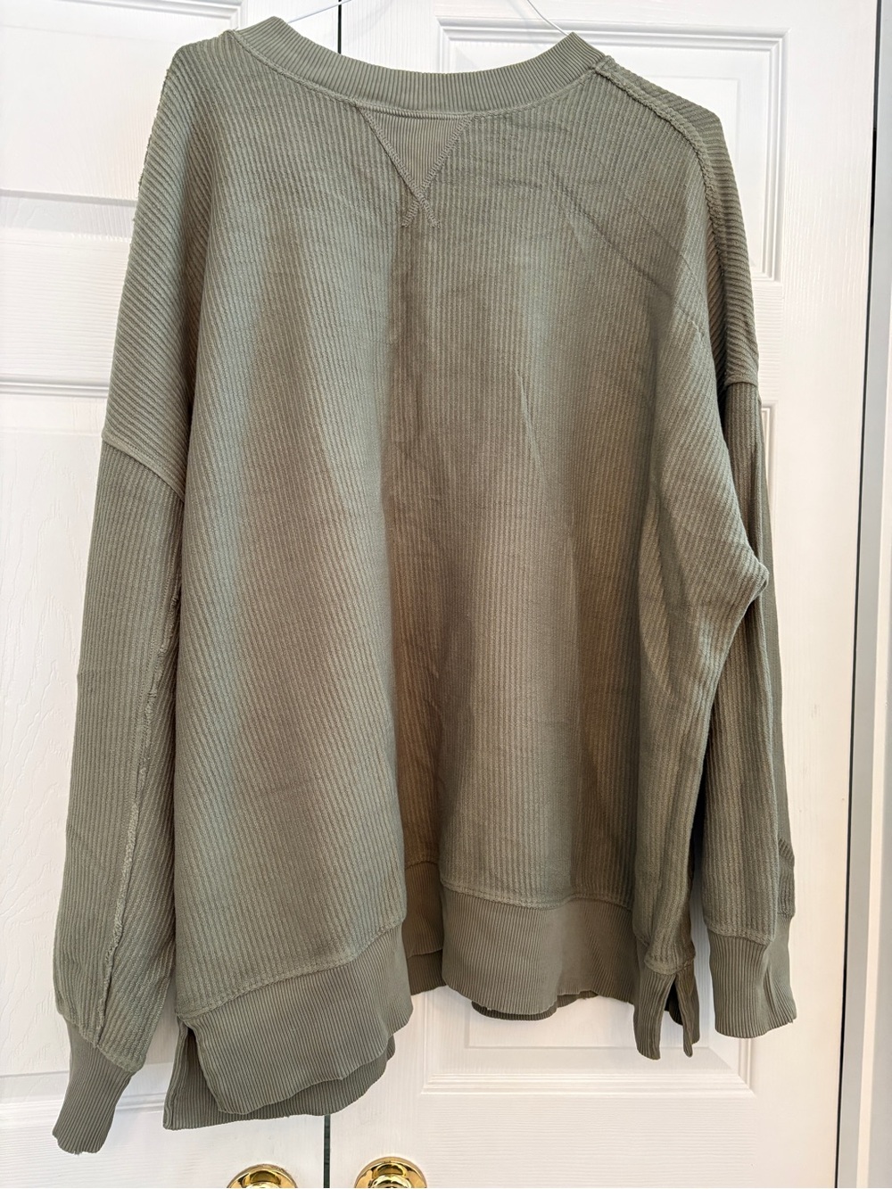Aerie Olive Green cotton Pullover Sweatshirt